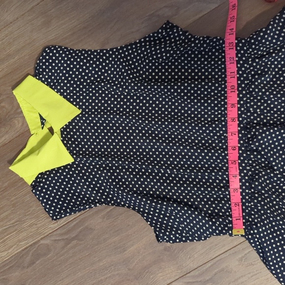 FOREVER 21 Exclusive collection | navy polka dot peplum layered dress, large - Picture 8 of 8